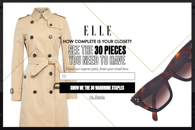 Elle Newsletter Subscription