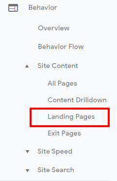 Click on Landing Pages