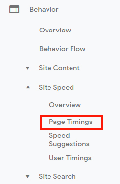 Click on Page Timings