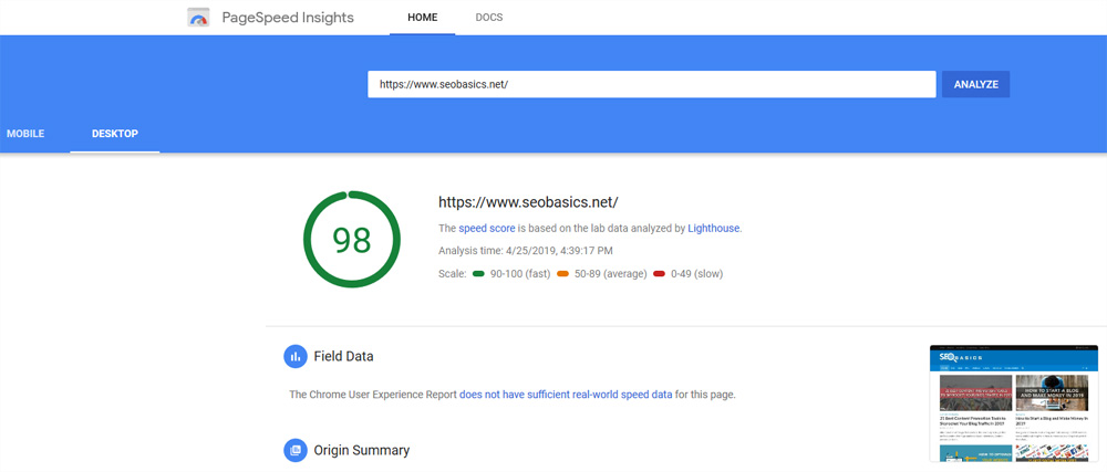 Google PageSpeed Insights