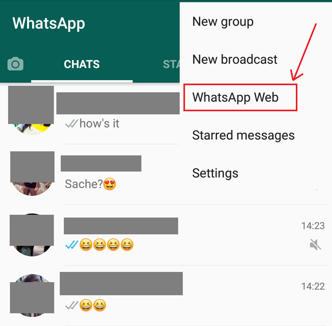 Click on WhatsApp Web