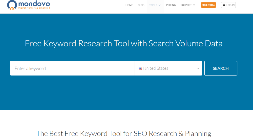 Mondovo Keyword Research Tool