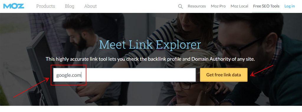 Moz Link Explorer to Check Domain Authority