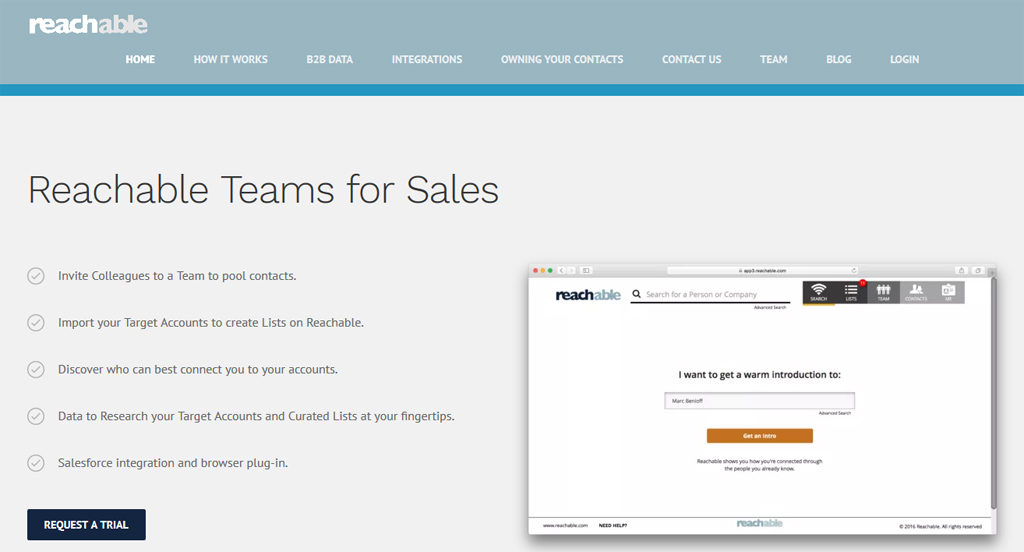 Reachable Social Selling Tool