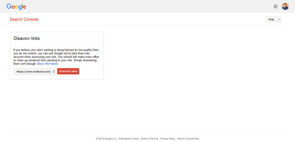 Google Disavow Links Tool