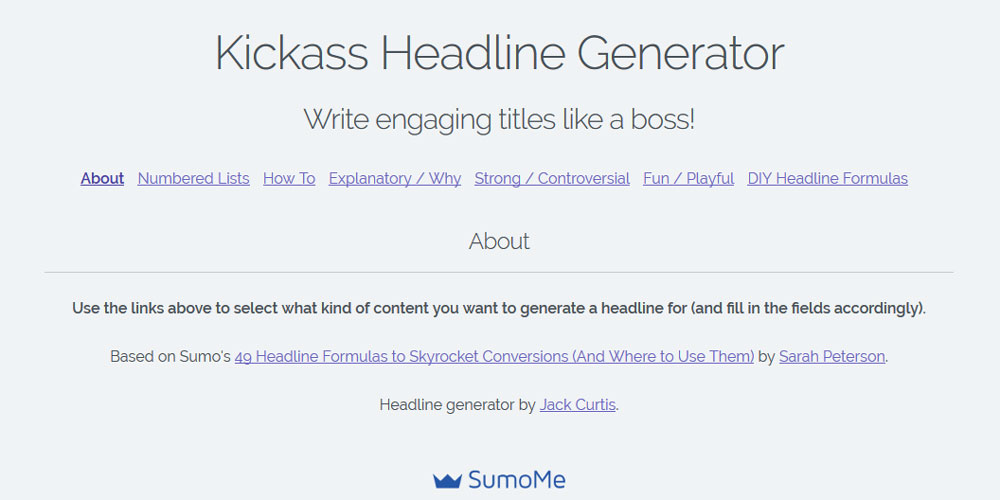 SumoMe’s Kickass Headline Generator