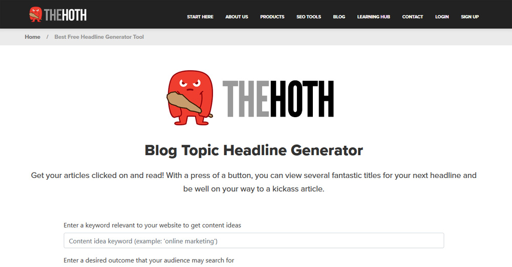 The Hoth Blog Topic Headline Generator