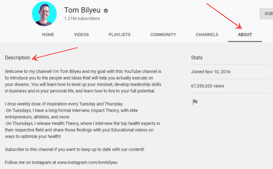 YouTube Channel Description