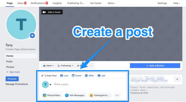 Create Post on Facebook Page
